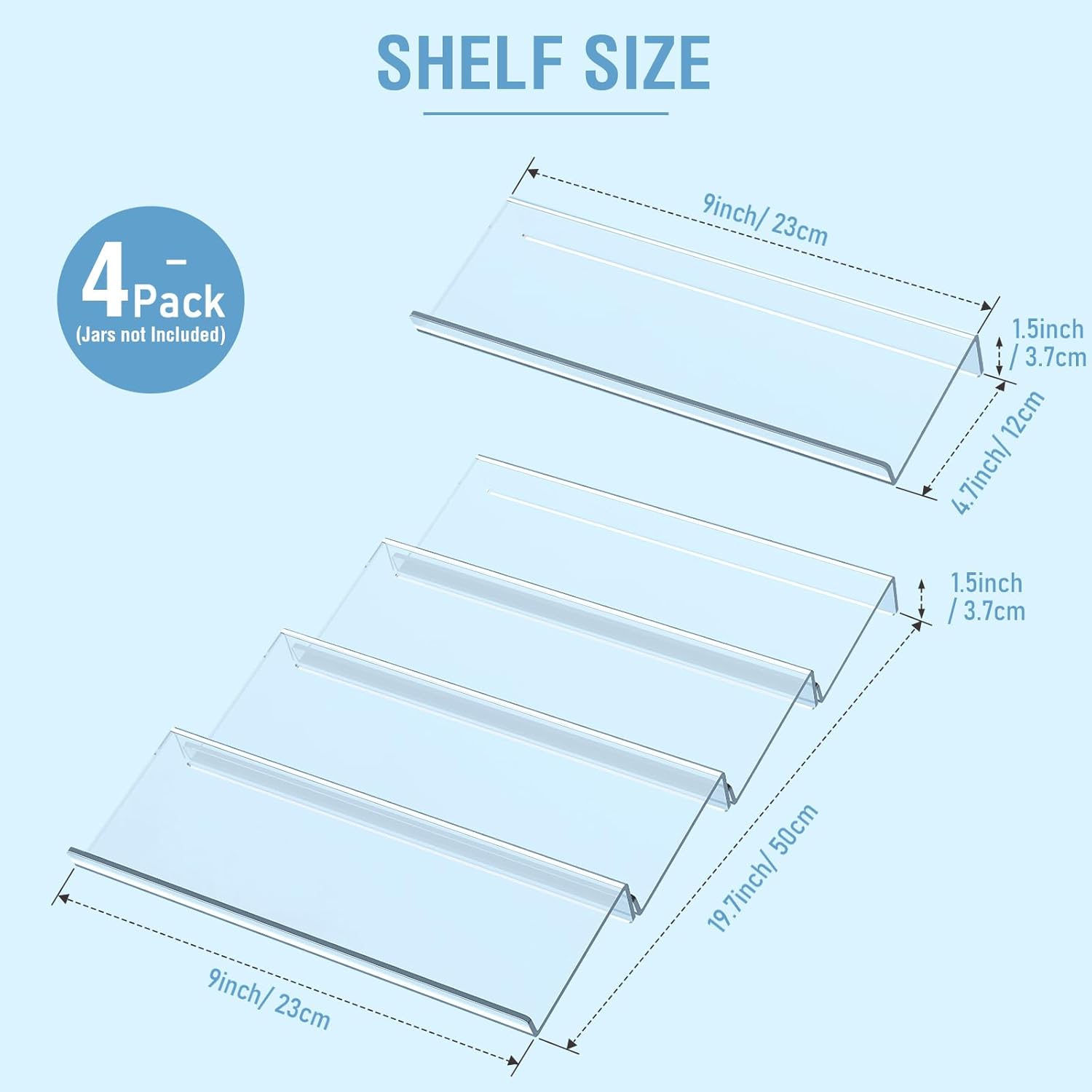 Four-Layer Acrylic Spice Drawer Organizer, Expandable from 9 to 18 Inches - Image 2