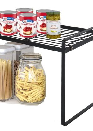 Cabinet Shelf, 13" Kitchen Counter Shelf, Metal Wire Stackable Cupboard Spice Rack, Space Saving Countertop Orgainzer and Storage Rack Shelves for Kitchen Pantry Bathroom