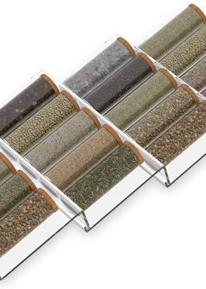 Expandable Acrylic Spice Drawer Organizer, 4-Piece Set, 9 to 18 Inches