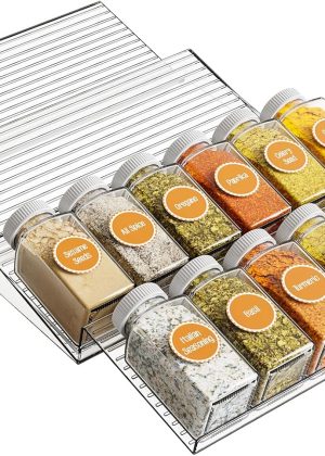 4-Piece Adjustable Drawer Spice Rack, 11 to 22 Inches