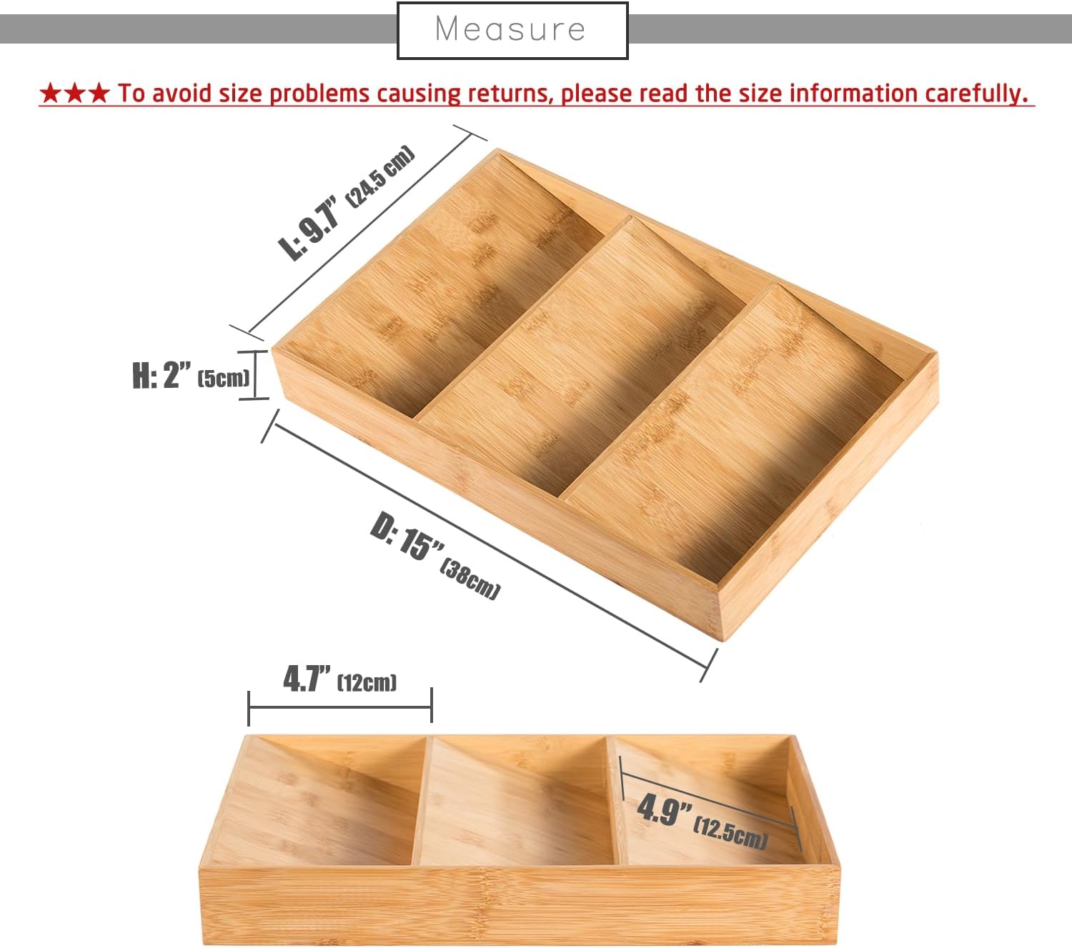 Three-Tier Bamboo Drawer Spice Rack, Single Piece - Image 2