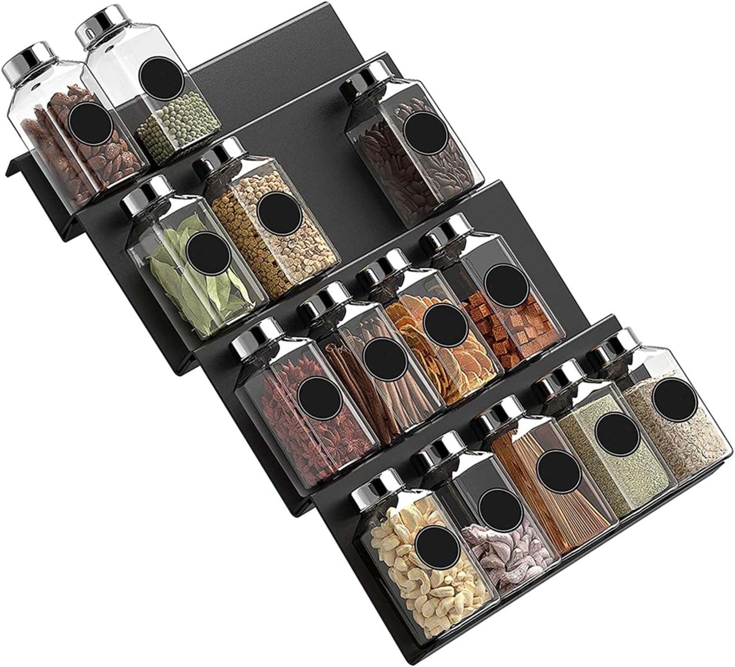 Four-Bottle Spice Rack with Drawer, Acrylic Material - Image 2