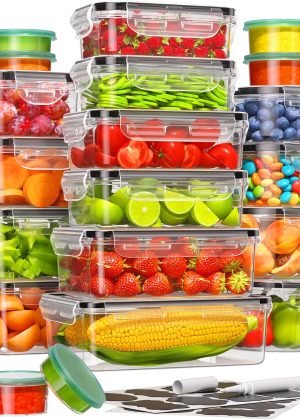 40-Piece Food Storage Container Set with Lids (20 Containers + 20 Lids)