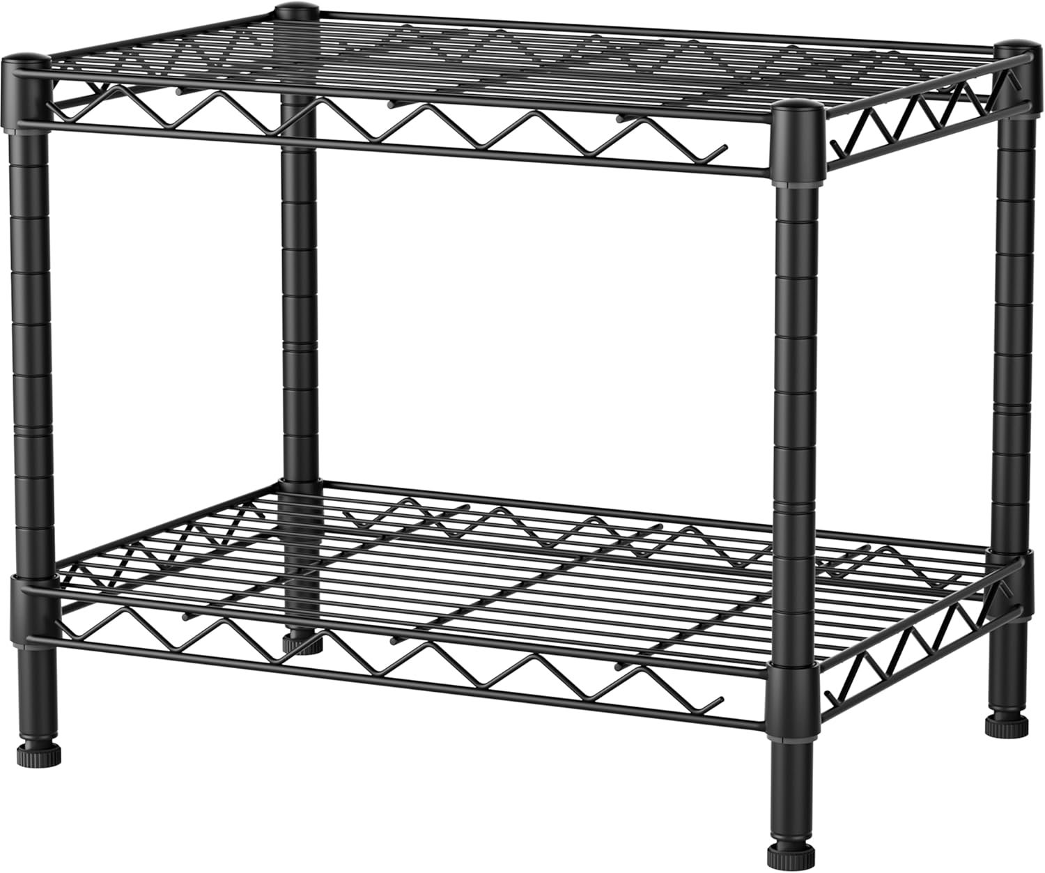 2 Small Wire Shelves Kitchen Pantry Close Home Organizers and Storage Bathroom Shelf Laundry Room Organization Adjustable Book Metal Garage Shelving Unit
