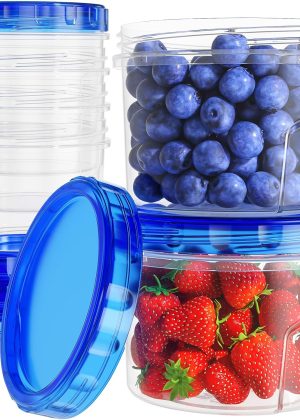 6-pack 16oz Frozen Food Storage Boxes – Plastic soup/prep containers with screw-top lids, stackable and leak-proof, microwave and dishwasher safe