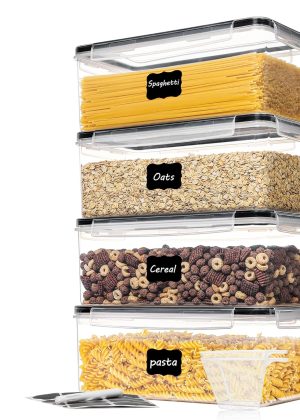 4-Pack Lidded Food Storage Containers, 3.2L
