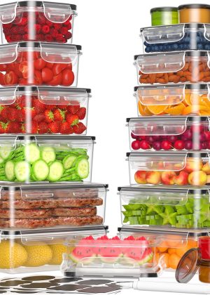 36-Piece Food Storage Container Set with Lids (18 Containers + 18 Lids)
