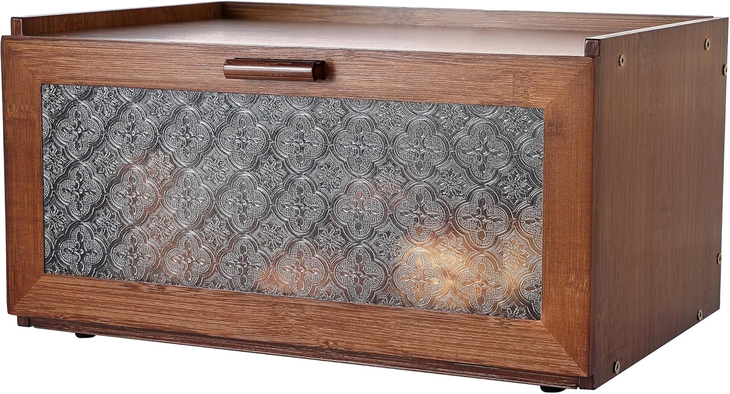 Vintage Bread Box – Vintage brown bread storage box, suitable for kitchen countertops